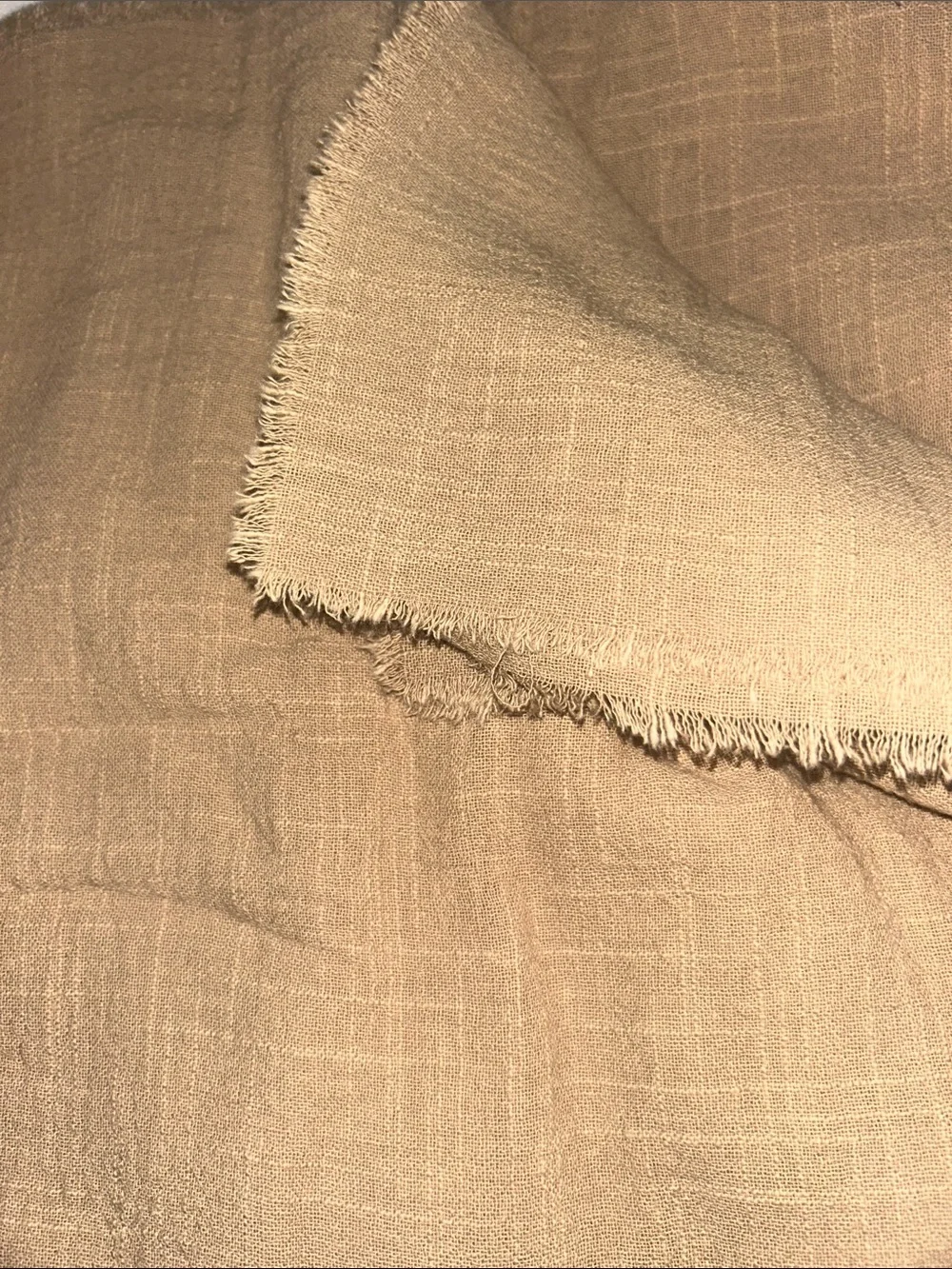 Set of 21 Linen Napkins Caramel Easter Spring Cloth Napkins Washable Fringe